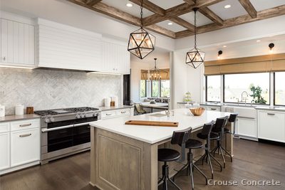 Polished Concrete Kitchen Island