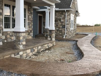 Stamped Brick Paver Entry Walkway