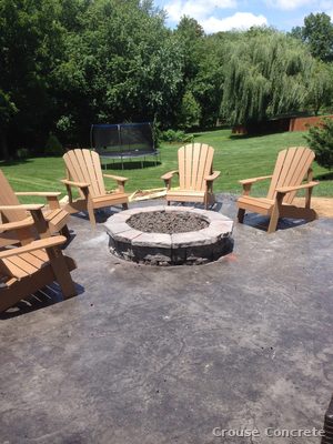 Stamped Concrete Fire Pit Patio