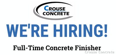 Crouse Concrete Hiring Full-Time Finisher