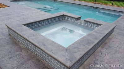 Stamped Concrete Pool Deck Surround