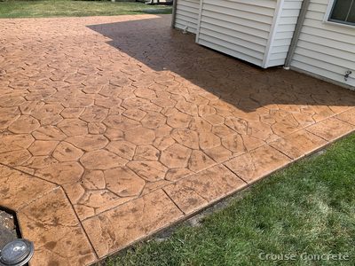 Stamped Ashlar Patio in Tan