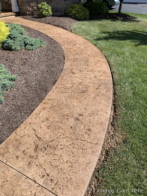 Stamped Ashlar Curved Walkway