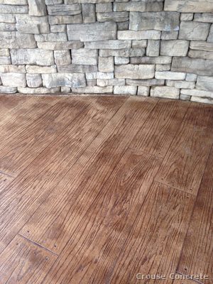 Wood-Grain Stamped Patio