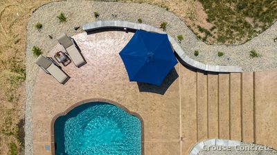 Aerial View of Stamped Pool Deck