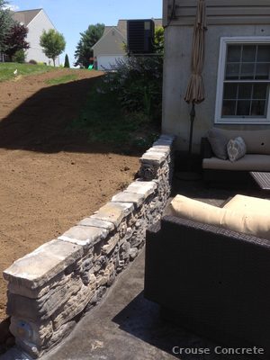 Stamped Concrete Retaining Wall