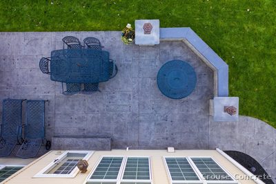 Stamped Concrete Patio with Circular Design