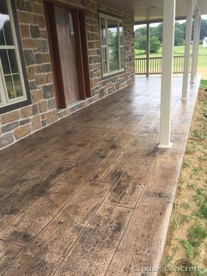 Stamped Wood-Grain Covered Porch