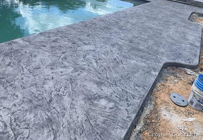 Stamped Slate Pool Deck Apron